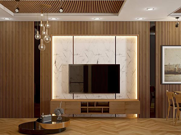 Top 10 ý tưởng cho mẫu gỗ ốp tường phòng khách đẹp 2022