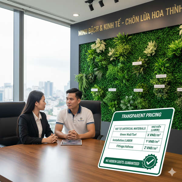 Chốt Hợp Đồng Tường Cây Giả