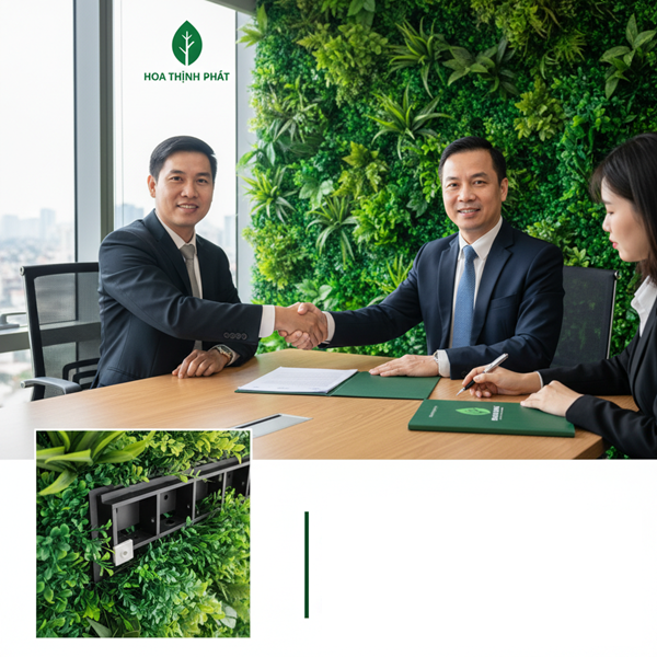 Chốt Hợp Đồng Tường Cây Giả